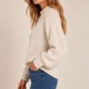 MAGLIONE GIROCOLLO CON DETTAGLI A COSTINE - Image 4