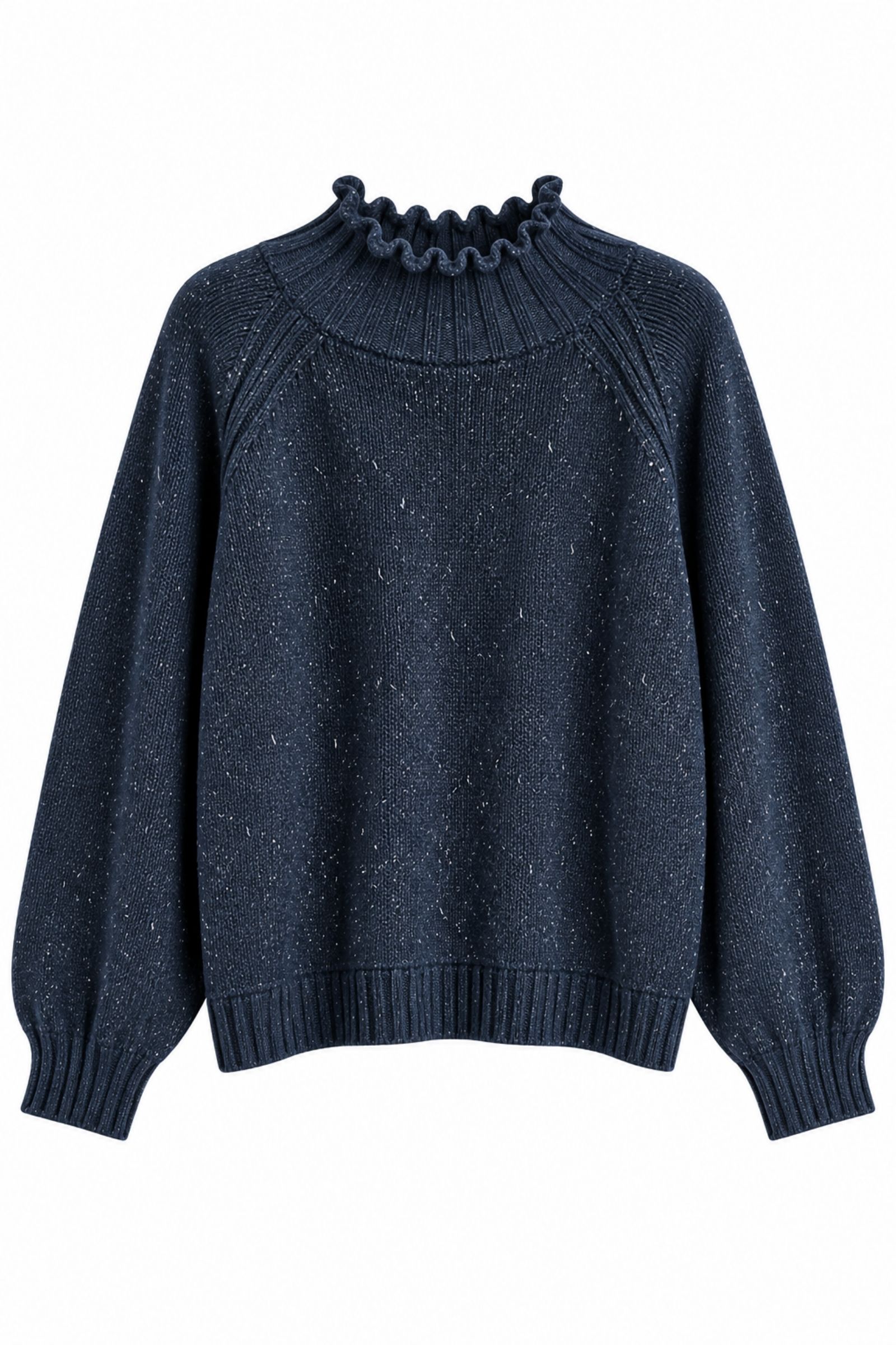 AL26206-06_BLU MAGLIONE GIROCOLLO CON DETTAGLI A COSTINE - Μπλε, TU