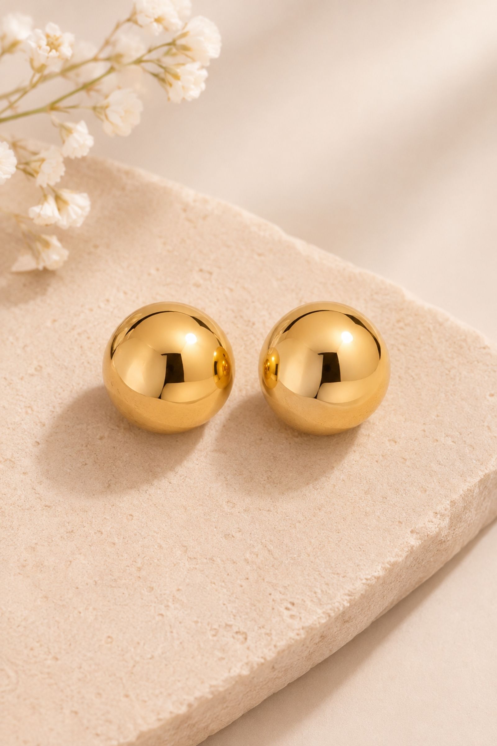 BI313-06_ORO ORECCHINI A SFERA LUCIDA - Oro, TU