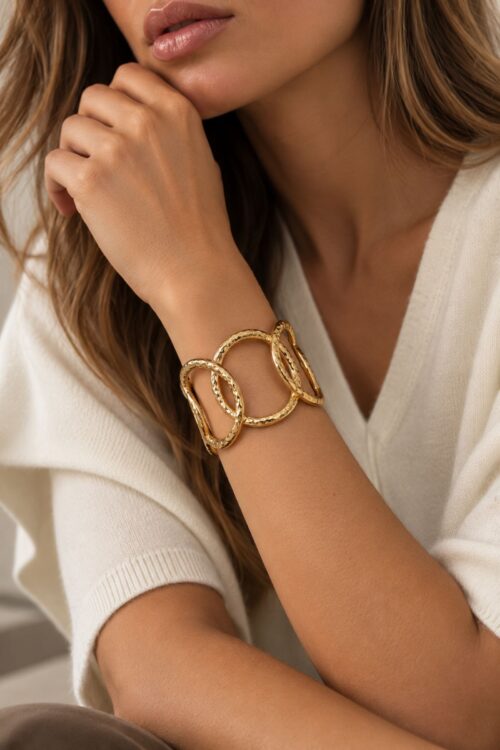 BRACCIALE RIGIDO CON CERCHI INTRECCIATI