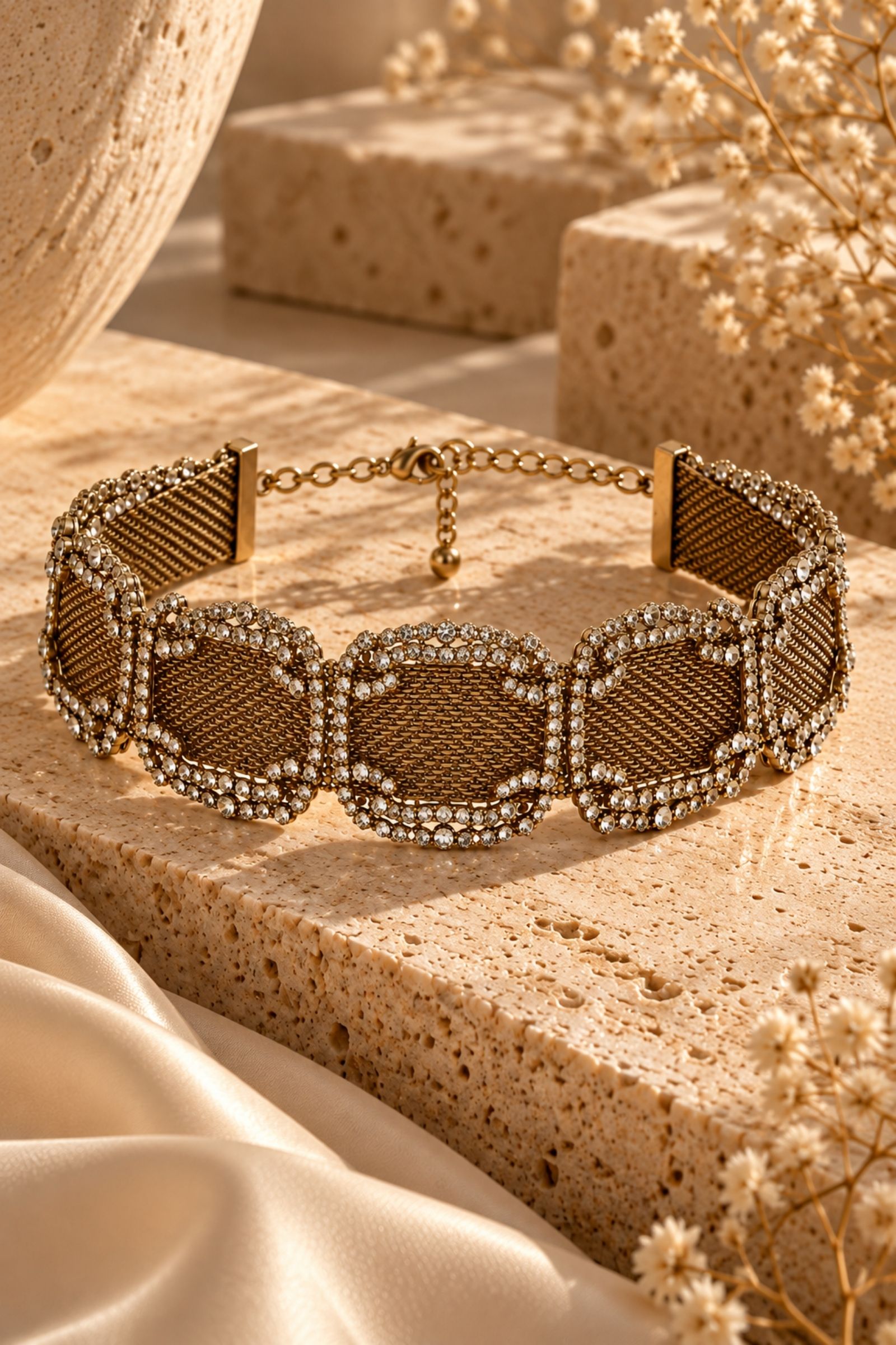COLLANA CHOKER CON STRASS E MAGLIA METALLICA - Image 2