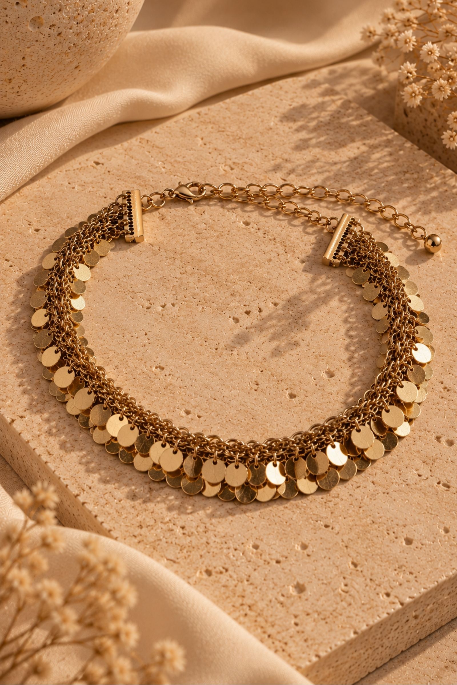 COLLANA CHOKER CON DISCHETTI METALLICI - immagine 2