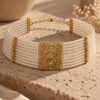 COLLANA CHOKER MULTIFILO CON PERLE E DETTAGLIO GIOIELLO - immagine 2