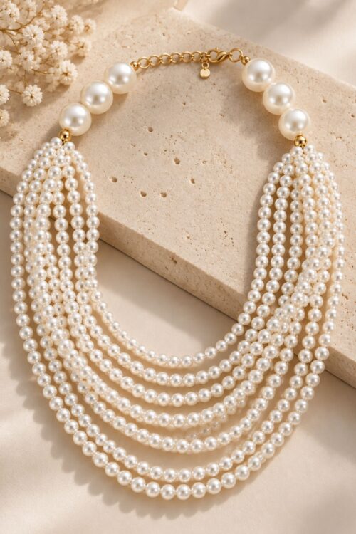 Alternative view of COLLANA MULTIFILO CON PERLE
