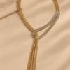 COLLANA MULTIFILO CON STRASS E PENDENTE A FRANGIA - immagine 2