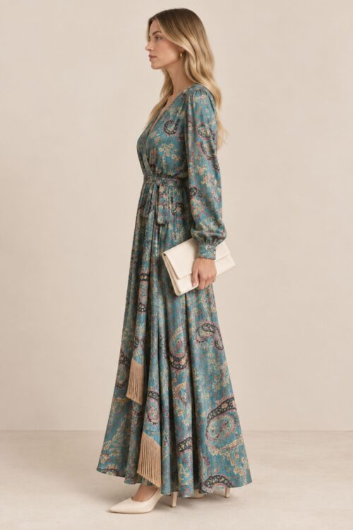 Alternative view of ABITO MIDI FANTASIA PAISLEY CON CINTURA