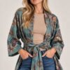 GIACCA FANTASIA PAISLEY CON CINTURA
