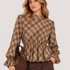 CAMICETTA CHECK CON VITA ELASTICIZZATA - immagine 2