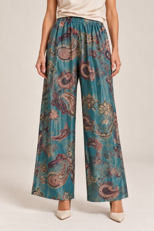 Alternative view of PANTALONI PALAZZO CON FANTASIA PAISLEY