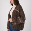 CARDIGAN OVERSIZE IN MAGLIA MELANGE CON RIGHE - immagine 2