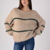 MAGLIONE OVERSIZE A RIGHE CON MANICHE AMPIE