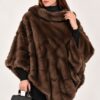 PONCHO IN PELLICCIA ECOLOGICA CON CAPPUCCIO