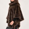 PONCHO IN PELLICCIA ECOLOGICA CON CAPPUCCIO - immagine 2