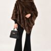 PONCHO IN PELLICCIA ECOLOGICA CON CAPPUCCIO - immagine 4