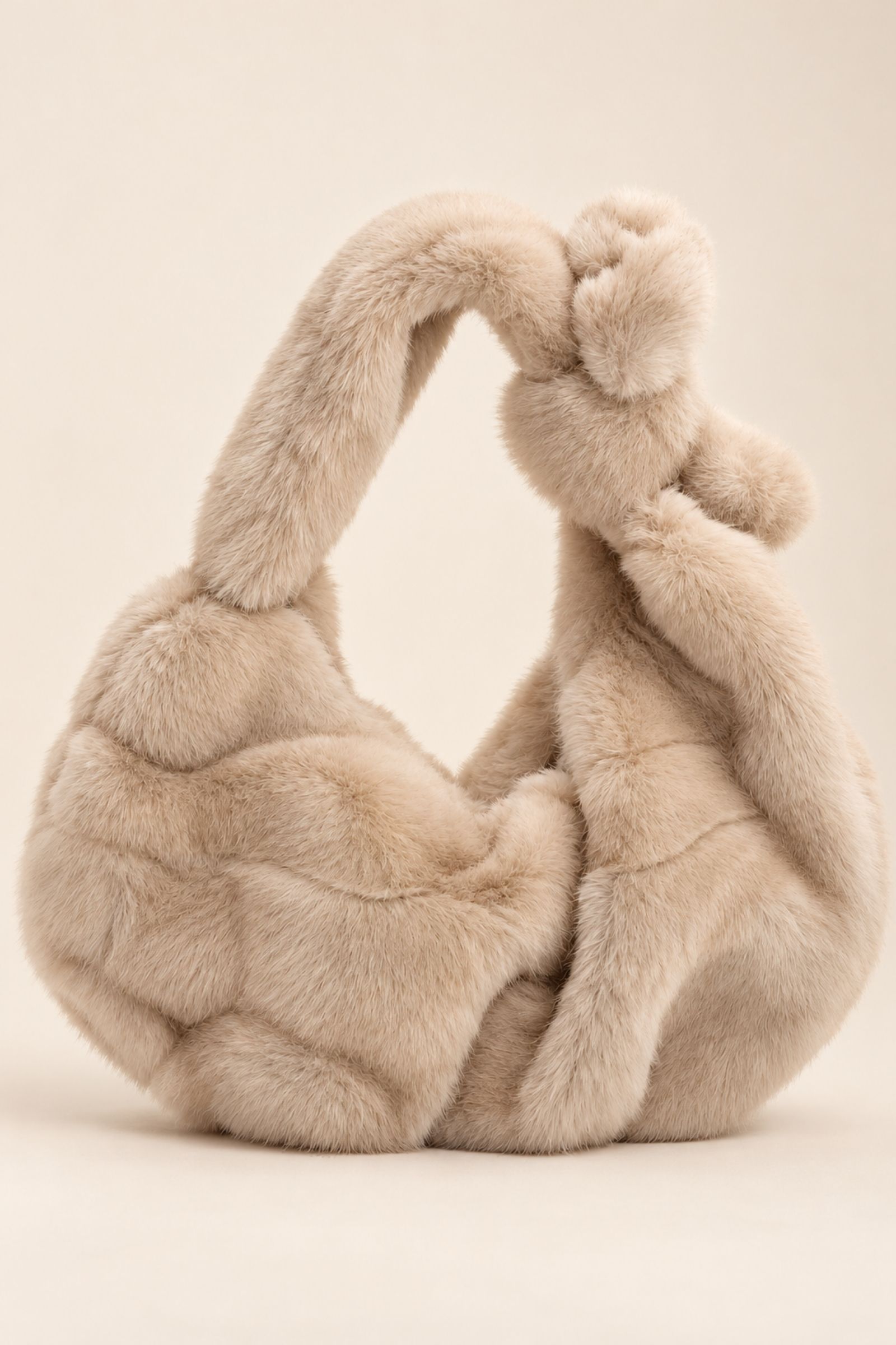 KS0315-06_BEIGE BORSA A SPALLA IN ECOPELLICCIA MORBIDA CON MANICO IMBOTTITO - Μπεζ, TU