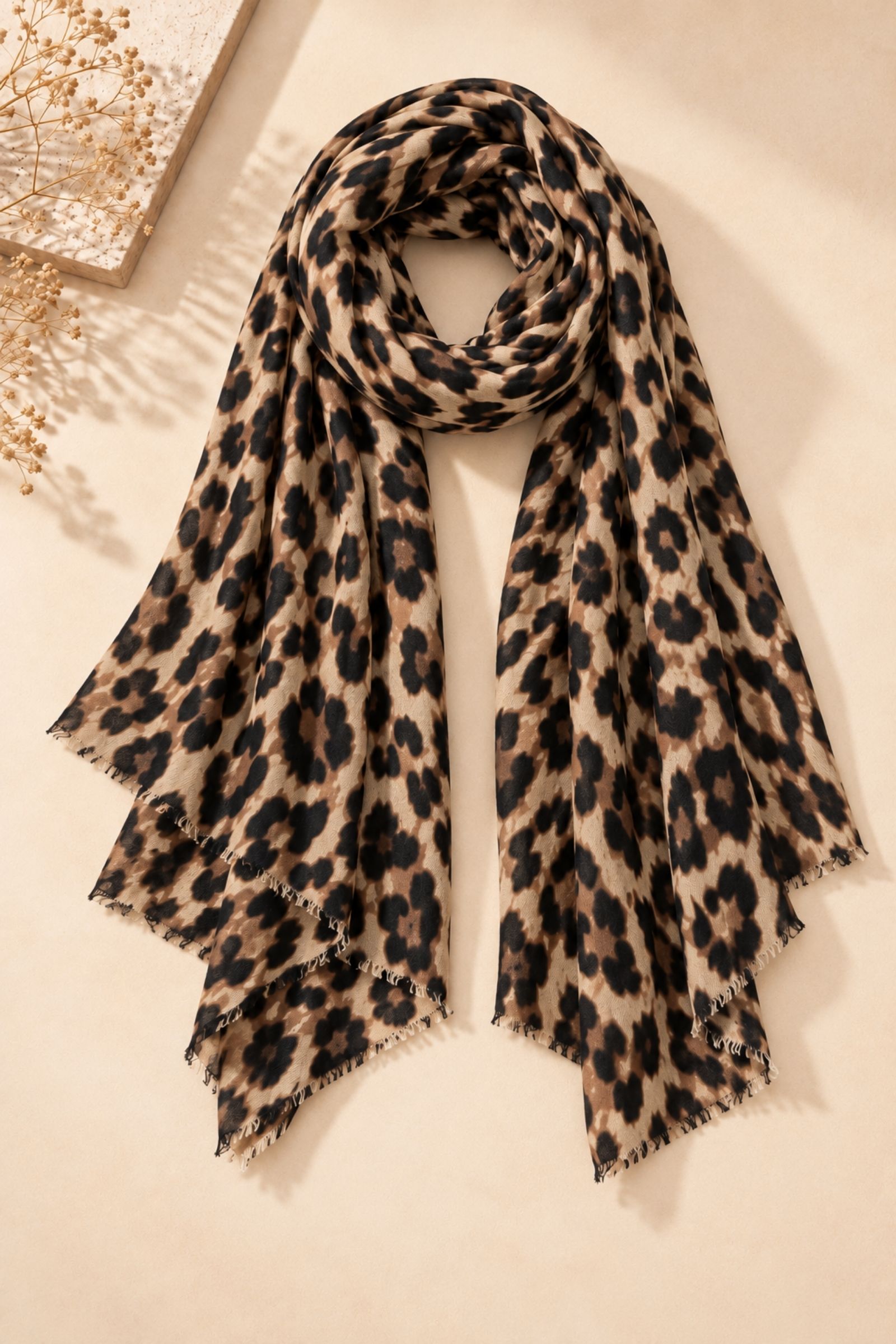 KYF6841-06_CAMMELLO SCIARPA LEGGERA CON STAMPA ANIMALIER - Cammello, TU