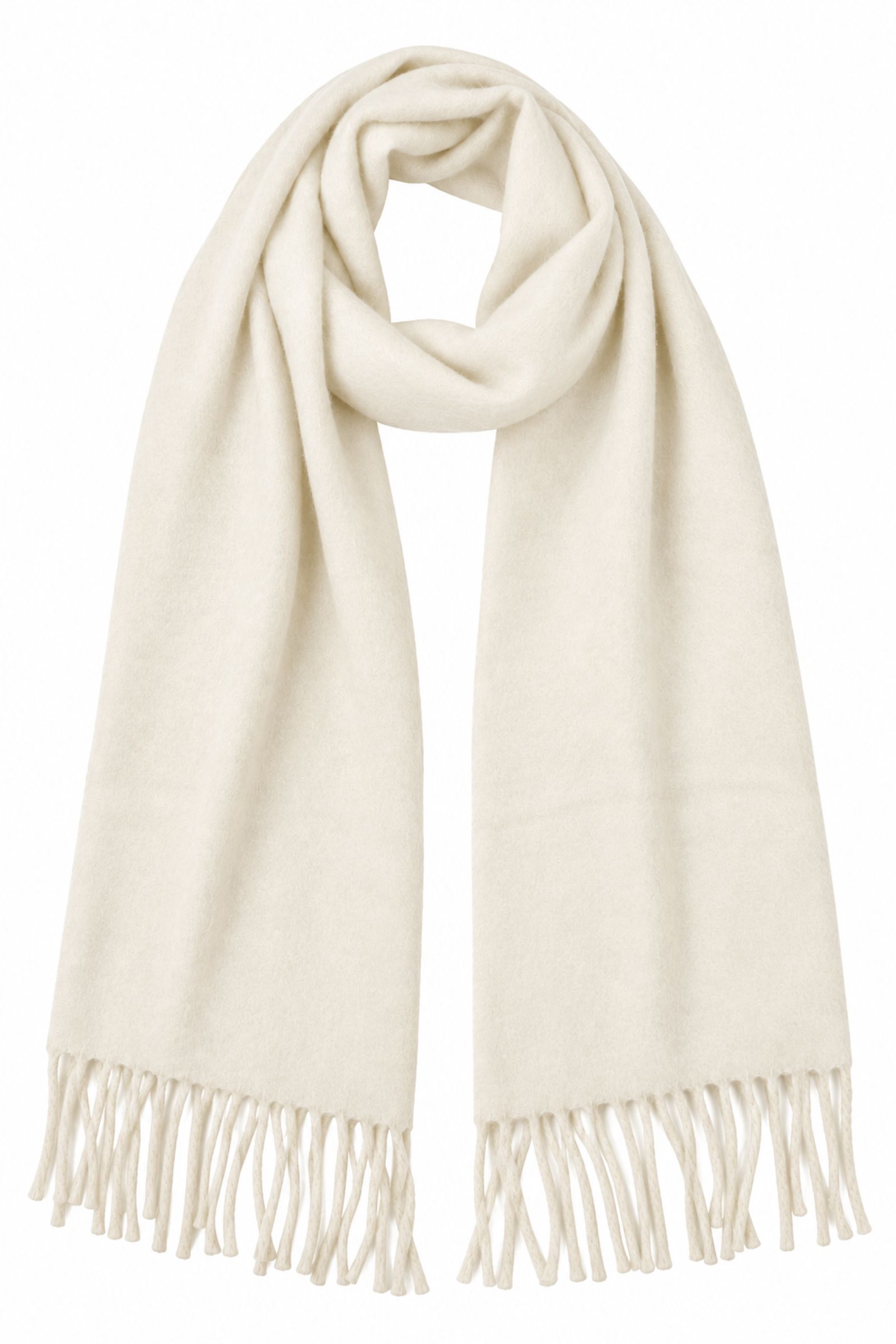 KYF6941-06_BIANCO SCIARPA LUNGA CON FRANGE - Bianco, TU