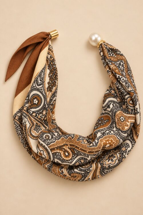 Alternative view of FOULARD FANTASIA PAISLEY CON DETTAGLIO PERLA