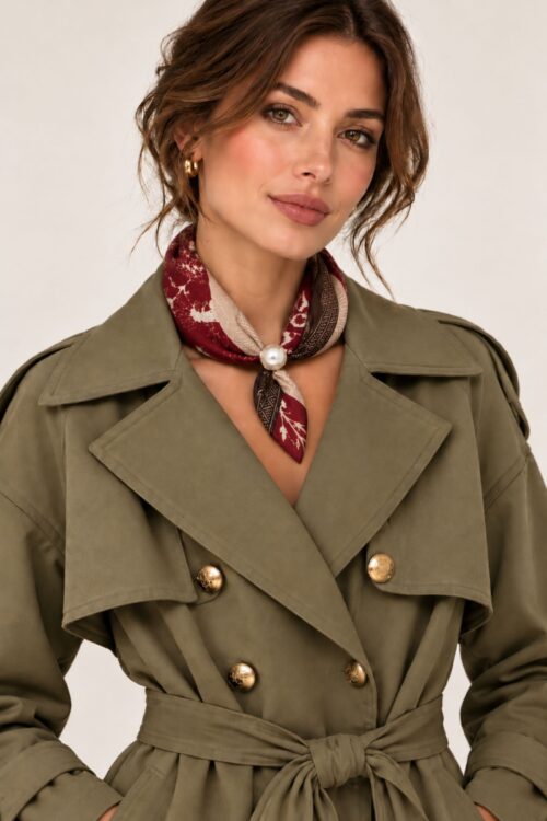 FOULARD FANTASIA CON DETTAGLIO PERLA