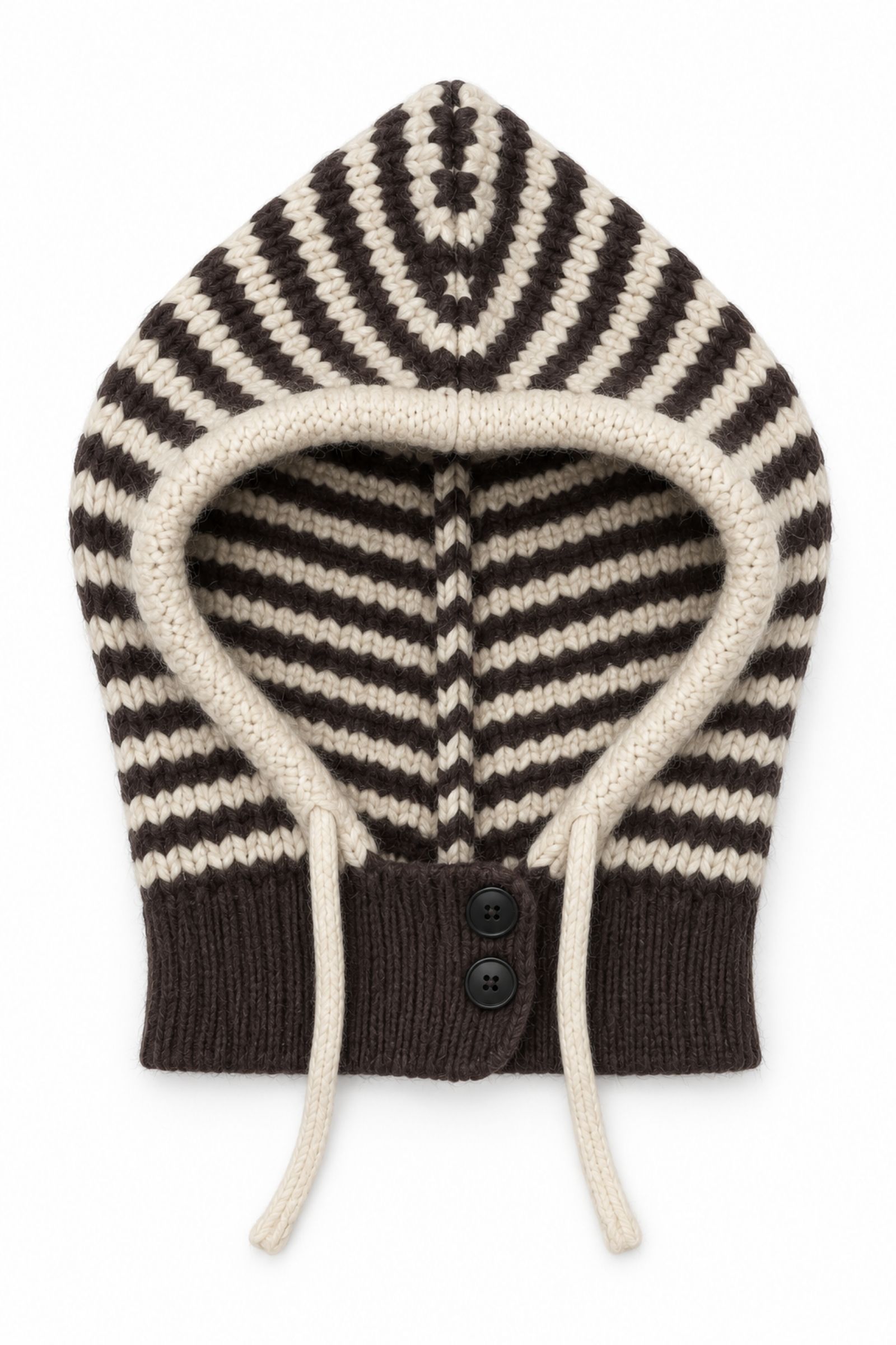 KYM0983-06_MORO BALACLAVA IN MAGLIA A RIGHE CON BOTTONI - Moro, TU