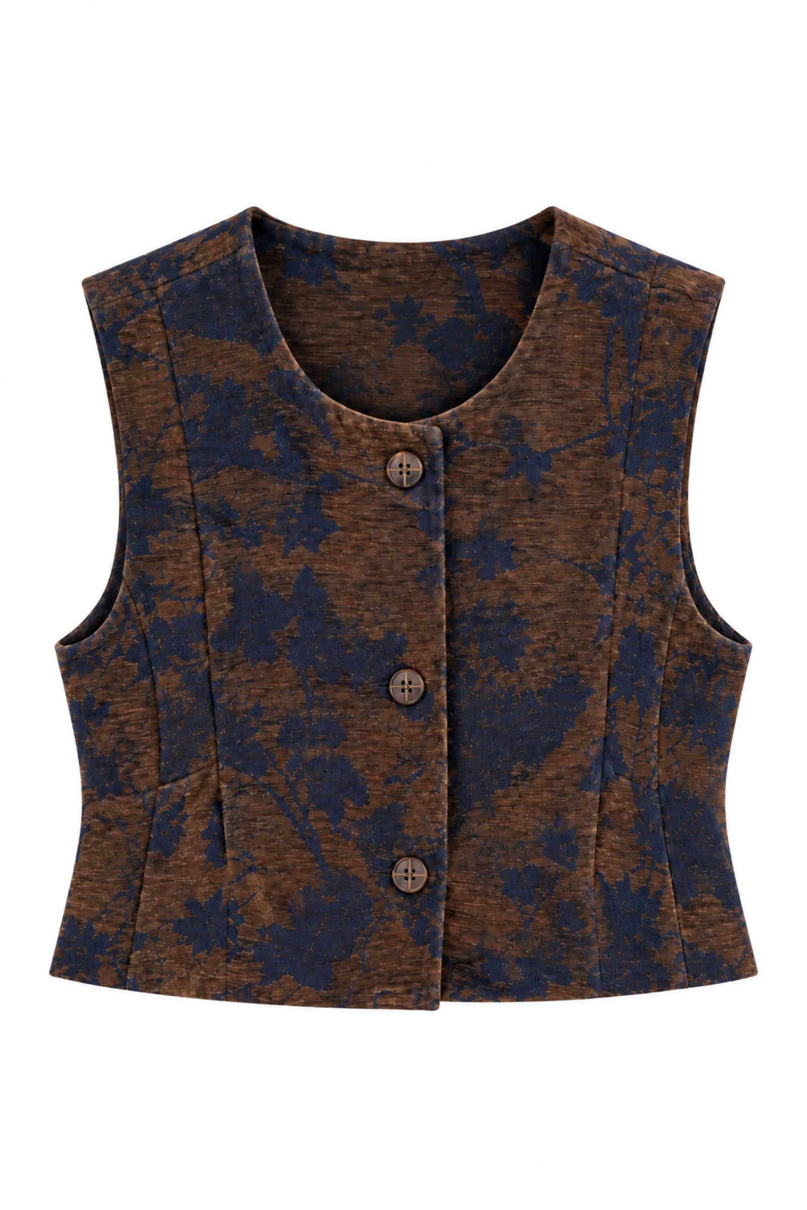 PG0121-06_MORO GILET CORTO CON FANTASIA FLOREALE - Moor, M