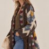 CARDIGAN APERTO CON FRANGE E FANTASIA GEOMETRICA - immagine 4