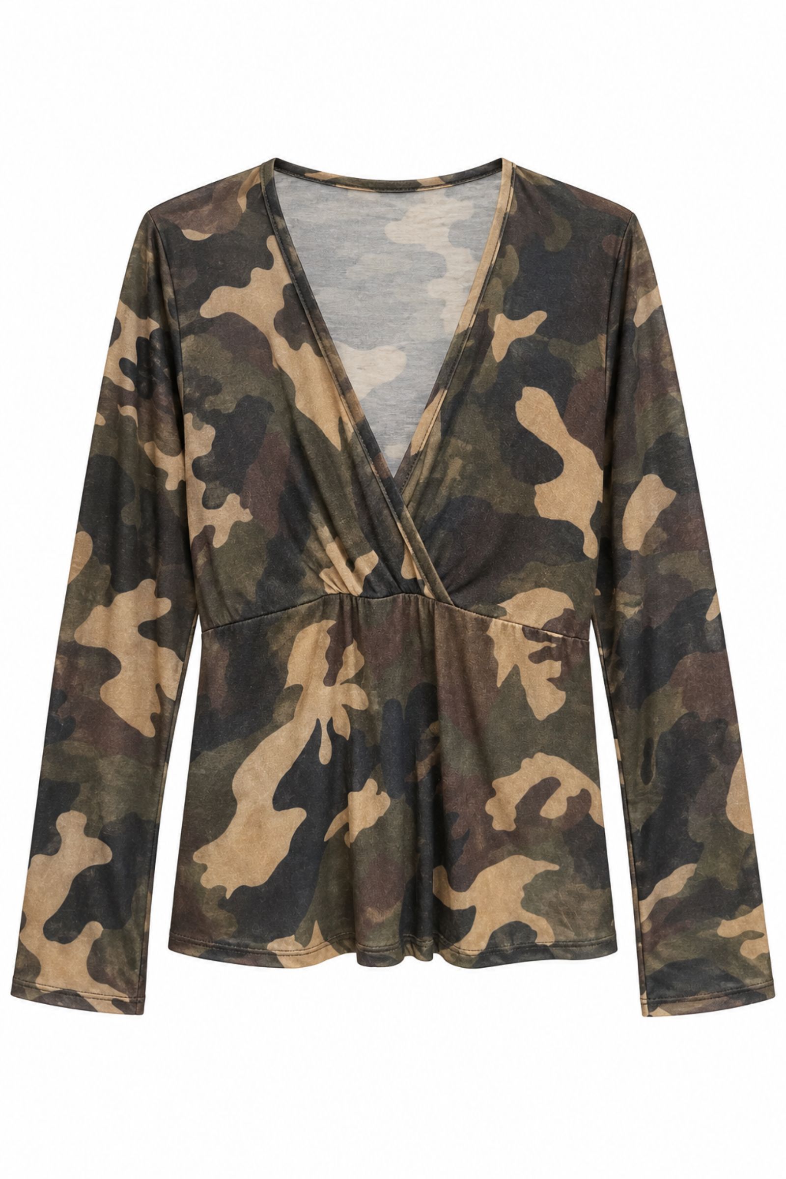 PN0117-06_MILITARE MAGLIA SEMITRASPARENTE CON SCOLLO INCROCIATO - Στρατιωτικός, TU