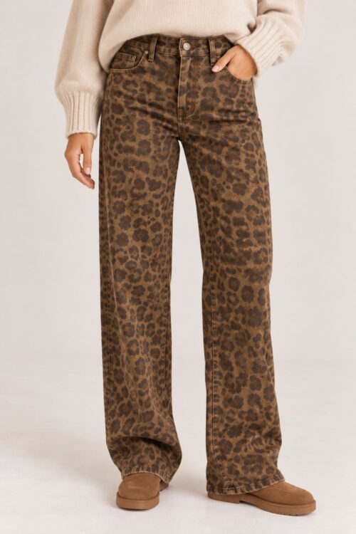 JEANS CON STAMPA ANIMALIER