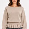 MAGLIA GIROCOLLO CON VITA A COSTE E BALZA
