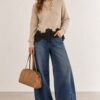 MAGLIONE A COSTINE CON BORDO IN PIZZO - immagine 4