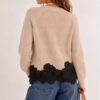 MAGLIONE A COSTINE CON BORDO IN PIZZO - immagine 2