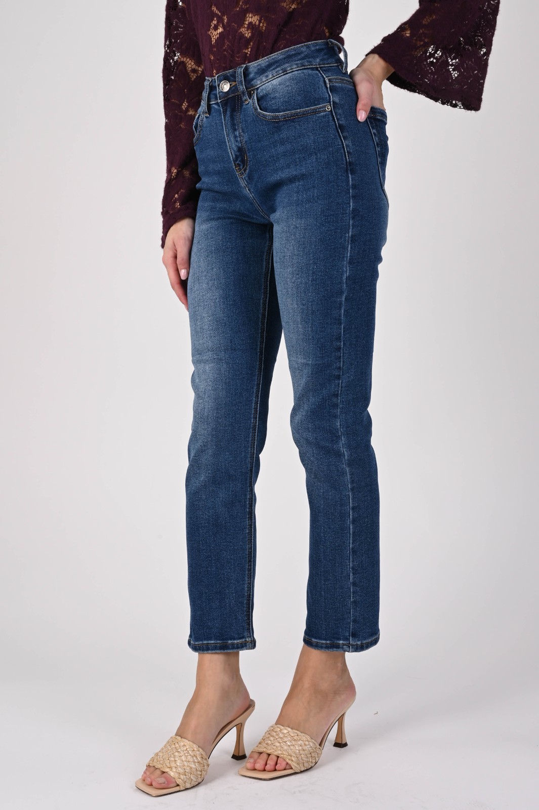 JEANS A GAMBA DRITTA VITA ALTA - immagine 3