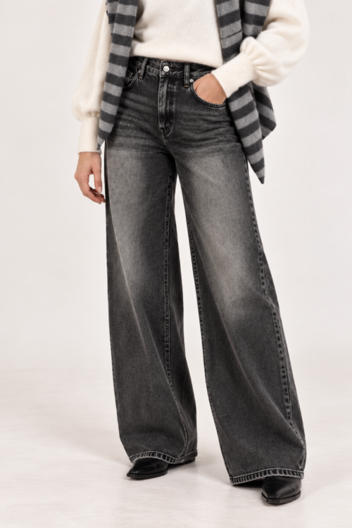 Alternative view of JEANS WIDE LEG EFFETTO SLAVATO