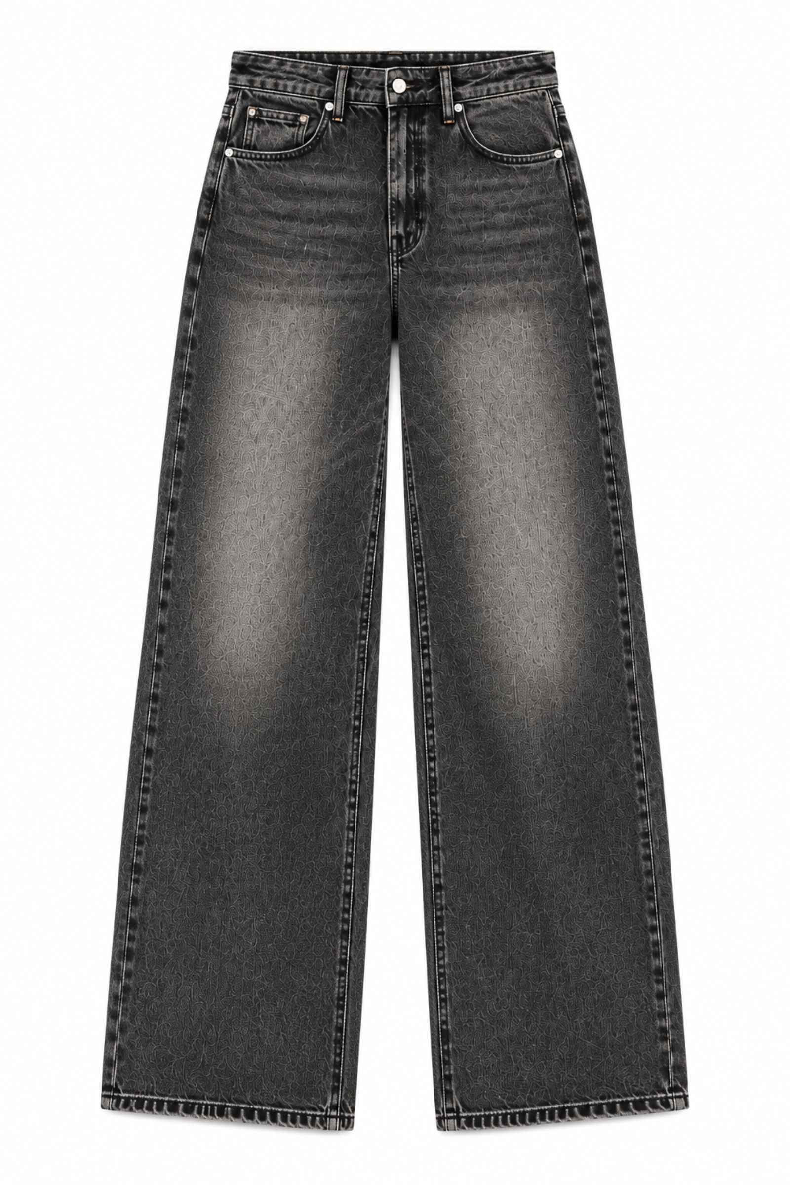 WJ1696-06_GRIGIO JEANS WIDE LEG EFFETTO SLAVATO - Grey, XL